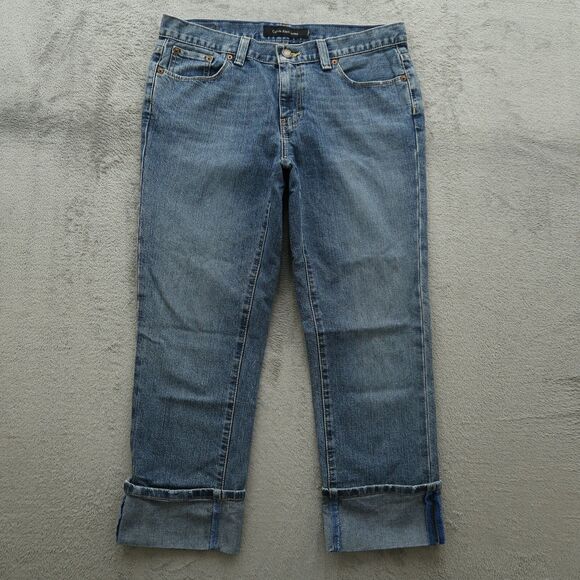Calvin Klein Jeans Women's Size 8 Blue Mid-Rise Cropped Denim Pants 25" Inseam - Picture 1 of 16